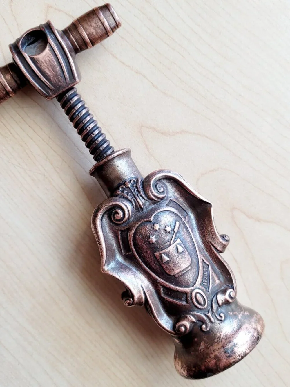 Vintage Fattoria Picedo Vini Pregiati Italian Wine Corkscrew Opener Bronze